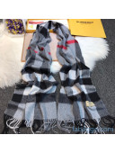 Burberry Cashmere Check Scarf Grey 2020