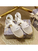 Dior Granville Espadrilles with Laces in White Mesh Embroidery 2020