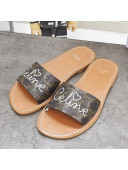 Celine Triomphe Canvas Slide Sandals Brown 2021 06