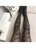 Balenciaga Flocked Logo Tights Black 01 2019