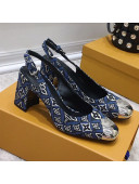 Louis Vuitton Since 1854 Louise Jacquard Slingback Pumps Blue 2021