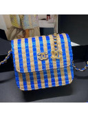 Chanel Raffia Belt Bag AP2005 Blue 2021