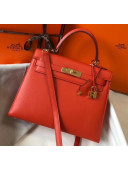 Hermes Kelly 28cm Top Handle Bag in Epsom Leather Orange 2020