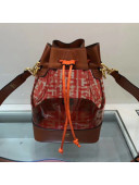 Fendi Transparent Mon Tresor Bucket Bag Brown/Red 20199