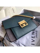 Givenchy Small GV3 Bag in Grained and Suede Leather Deep Green 2018