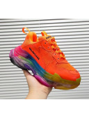 Balenciaga Triple S Rainbow Outsole Sneakers Orange 2019