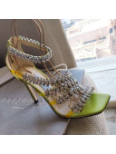 Jimmy Choo Josefine Calfskin Crystal Sandals 10cm Green 2021