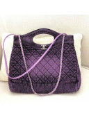 CChanel 31 Denim Medium Shopping Bag AS1407 Purple/Black 2020