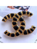 Chanel Black Resin Stones CC Brooch AB1804 2019