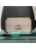 Gucci GG Marmont Geometric Leather Super Mini Bag 476433 White 2021