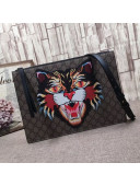 Gucci Angery Cat Print GG Supreme Messenger Bag 2017