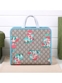 Gucci Children's GG Mushroom Print Tote Bag 630542 Beige/Light Blue 2021