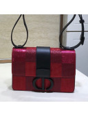 Dior 30 Montaigne Flap Bag in Sequins Check Embroidered Calfskin Red 2019