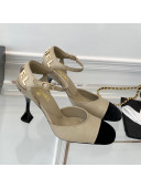 Chanel Lambskin Pumps 9cm with Logo Back Beige 2021