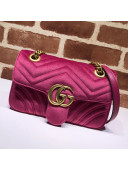 Gucci Velvet GG Marmont Mini Bag 446744 Fuchsia Pink 2021