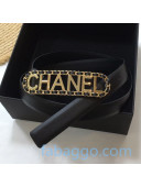 Fendi Calfskin Belt 20mm with CHANEL Buckle Black/Gold 2020