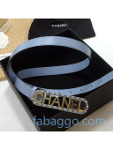 Fendi Calfskin Belt 20mm with CHANEL Buckle Blue/White 2020