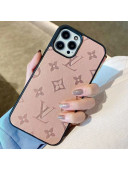 Louis Vuitton Monogram Leather iPhone Case Pink 2021