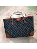 Gucci Ophidia GG Denim Tote Bag 631685 Dark Blue 2021