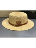 Prada Straw Wide brim Hat Beige 2021 P14