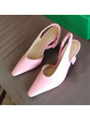 Bottega Veneta Almond Lambskin Slingback Pumps Pink 2021