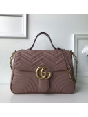 Gucci GG Marmont Medium Top Handle Bag 498109 Dusty Pink 2019