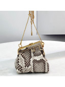 Fendi First Nano Bag Charm in Grey Snakeskin Leather 2021 80018S