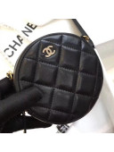 Chanel Lambskin Classic Round Clutch with Chain A70657 Black 2018