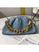 Bottega Veneta Small The Chain Pouch Clutch Bag With Square Ring Chain Blue 2020