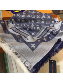 Louis Vuitton Studde Denim Monogram Scarf 140x140cm Blue