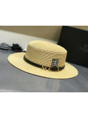 Chanel Straw Wide Brim Hat Beige C47 2021