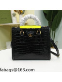 Gucci Diana Crocodile Embossed Small Tote Bag 660195 Black 2021