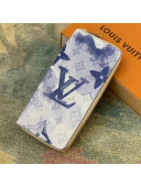 Louis Vuitton Zippy Vertical Wallet in Monogram Watercolor Blue Canvas M80499 2021