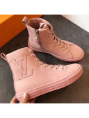 Louis Vuitton Stellar Oversized LV High-Top Sneaker Boot 1A5MQR Pink 2019