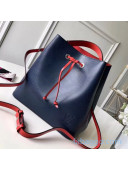 Louis Vuitton NeoNoe MM Epi Leather Bucket Bag M54369 Navy Blue/Red 2020