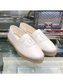 Chanel CC Laminated Leather Espadrilles G29762 White 2019