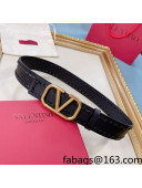 Valentino VLogo Calfskin Belt 40mm with V Buckle Black 2021