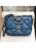 Chanel Lambskin 19 Small Flap Bag AS1160 Blue 2019