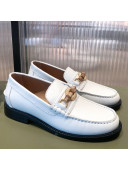 Gucci Leather Loafer Flat with Bamboo Horsebit White 2021