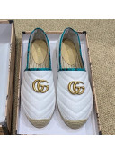 Gucci Chevron Raffia Flat Espadrilles with Double G 578547 White 2019