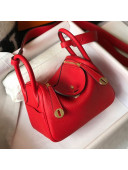 Hermes Lindy Mini Bag 19CM Red/Gold 2020 