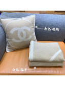 Chanel Wool Pillow/Blanket 45x45cm Beige 2021 110268