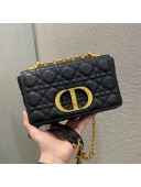 Dior Small Caro Chain Bag in Black Soft Cannage Calfskin 2021