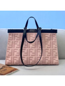 Fendi Peekaboo X-Tote FF Canvas Tote Bag Pink/Black 2021