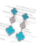 VanCleef&Arpels Magic Alhambra Three Clovers Earrings Turquoise 2018