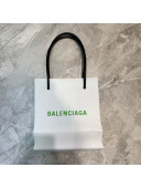 Balenciaga Calfskin Vertical Mini Shopping Tote Bag 201016 White/Green 2020