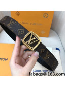 Louis Vuitton Monogram Canvas Belt 30mm with Silver Sqaure LV Buckle 2021 02