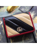 Gucci GG Diagonal Marmont Leather Card Case Wallet 573811 Beige 2019