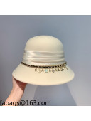 Chanel Wool Bucket Hat with Chain Charm White 2021