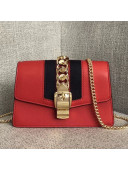 Gucci Sylvie Leather Mini Chain Bag 494646 Red 2018